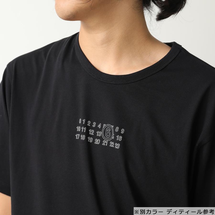 新品未使用タグ付き　MM6 ブラック 半袖Tシャツ 数字6 MM6 エムエム6 SH0GC0001 STJ391 Tシャツ T-SHIRT メンズ トップス