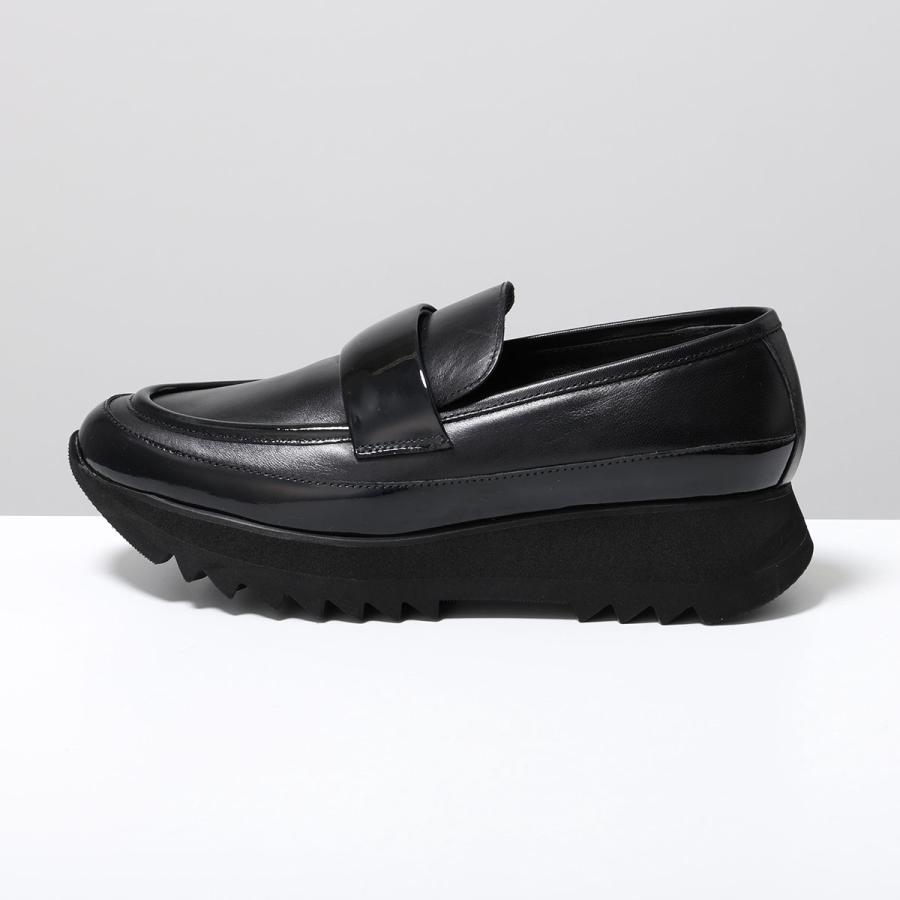 Luca Grossi ブラックローファー ルカ グロッシ Luca Grossi タンクソールチェーンローファー