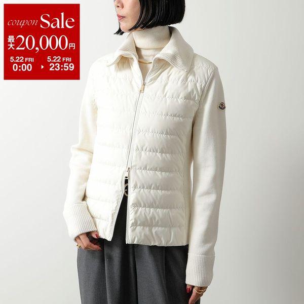 モンクレールmonclerハイブリッド　カーディガン　ダウン　白　S MONCLER（モンクレール） ダウンジャケット CARDIGAN TRICOT 9B00035