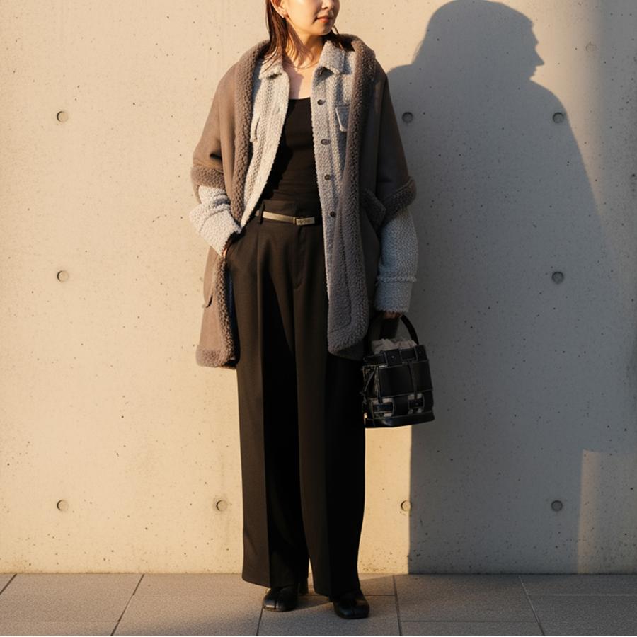 マルモア 【marmors】tweed fringe shirt BLACK marmors（マルモア） ジャケット fringe shirt 225301131 レディース