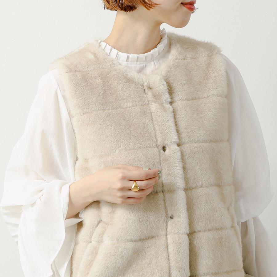 QTUME クチューム ファーベスト 24531 レディース ジレ フェイクファー