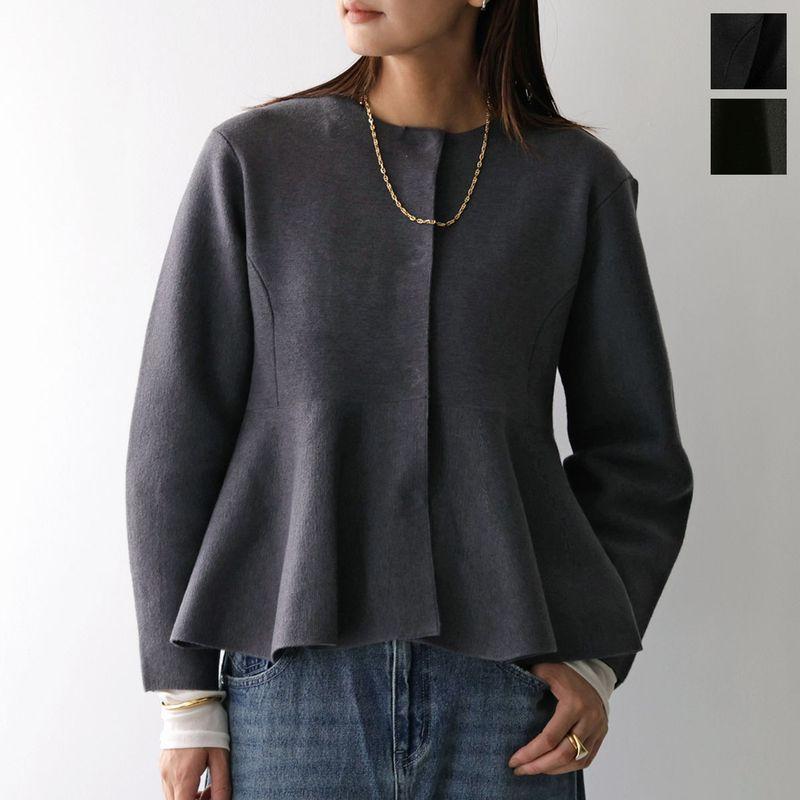 【タグ付き新品未使用品】MARILYN MOON/ミラノリブペプラムジャケット MARILYN MOON(マリリンムーン)｜ミラノリブペプラムジャケット