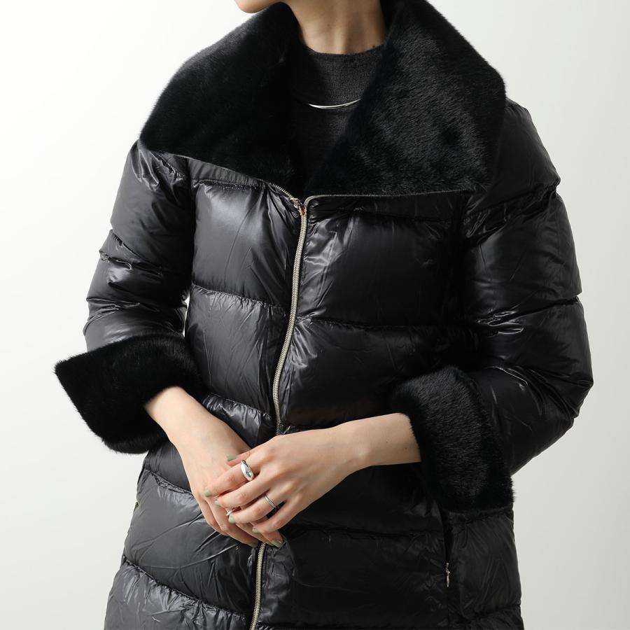 m*i様 ヘルノ　Herno ダウンコート 黒　ダウンジャケット　エコファーダウ HERNO（ヘルノ） A-Shape Fur Down Jacket ダウンジャケット Aシェイプ