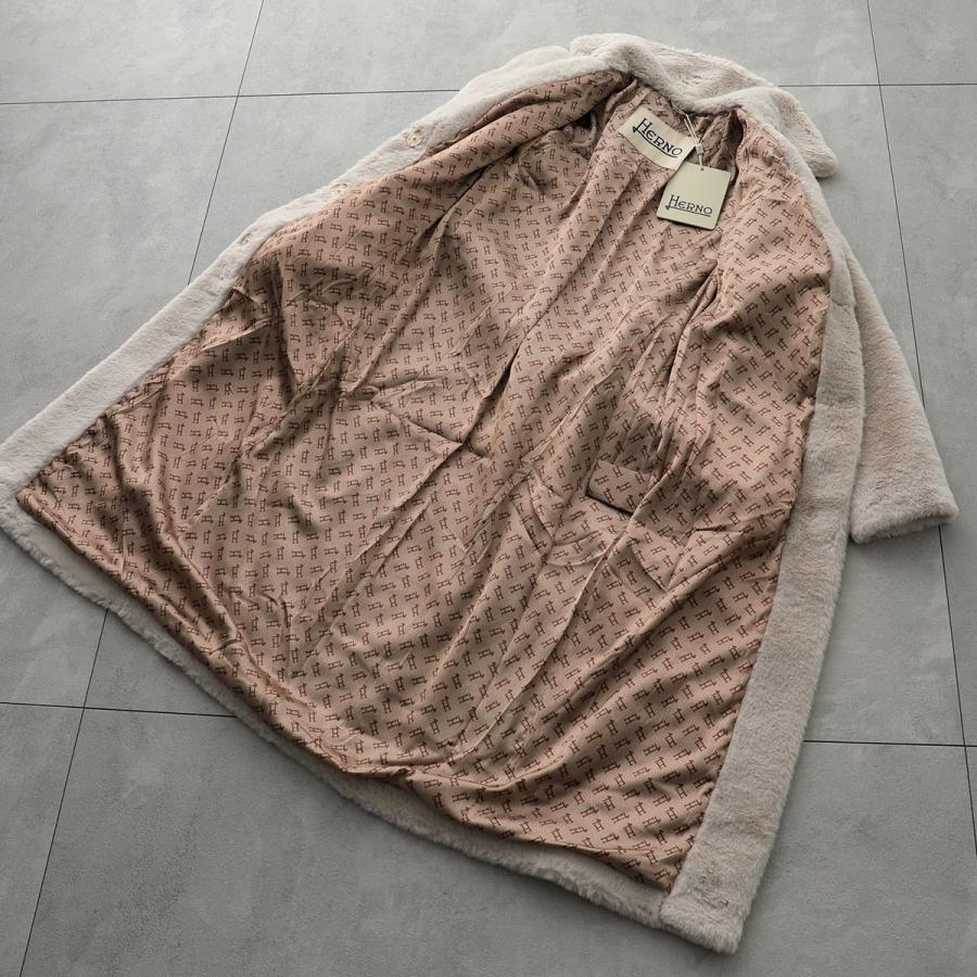 並行輸入品Herno ベージュ エコファーコート size 42 HERNO(ヘルノ)の
