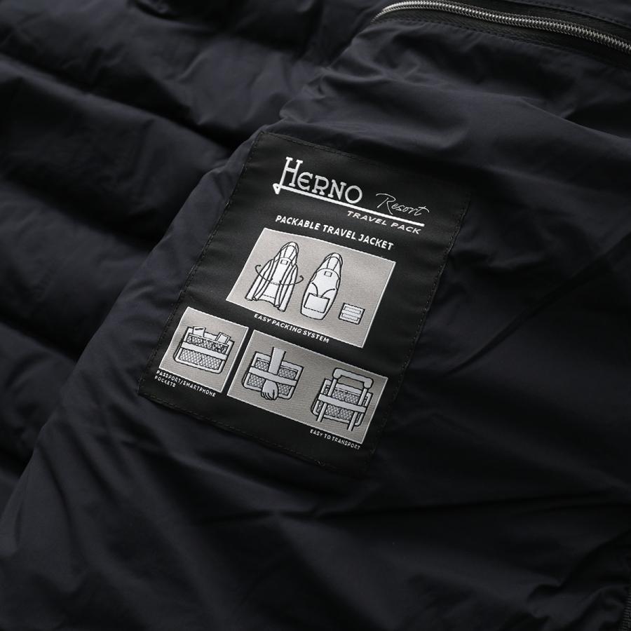 HERNO Resort ヘルノ リゾート 中綿ジャケット PC00019UR 12431SZ メンズ フード付き ストレッチナイロン パッカブル仕様 カラー2色の画像
