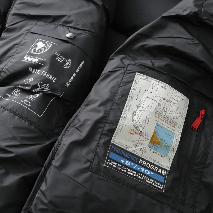 CAPE HORN ケープホーン ダウンコート UPSALA B2541 レディース スタンドカラー ライトダウン 撥水 500 BLACKの画像
