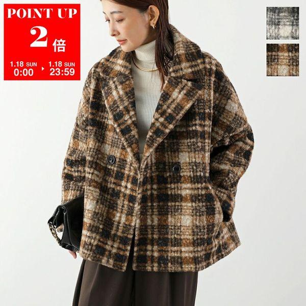 anana（アナナ） ショートコート a79-025 レディース チェック柄 軽量