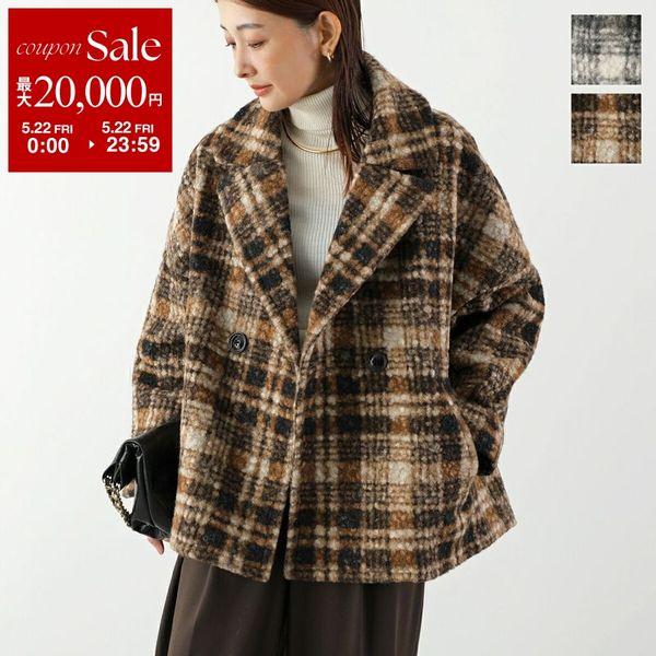 anana アナナ ショートコート a79-025 レディース チェック柄 軽量 ジャケット カラー2色の画像