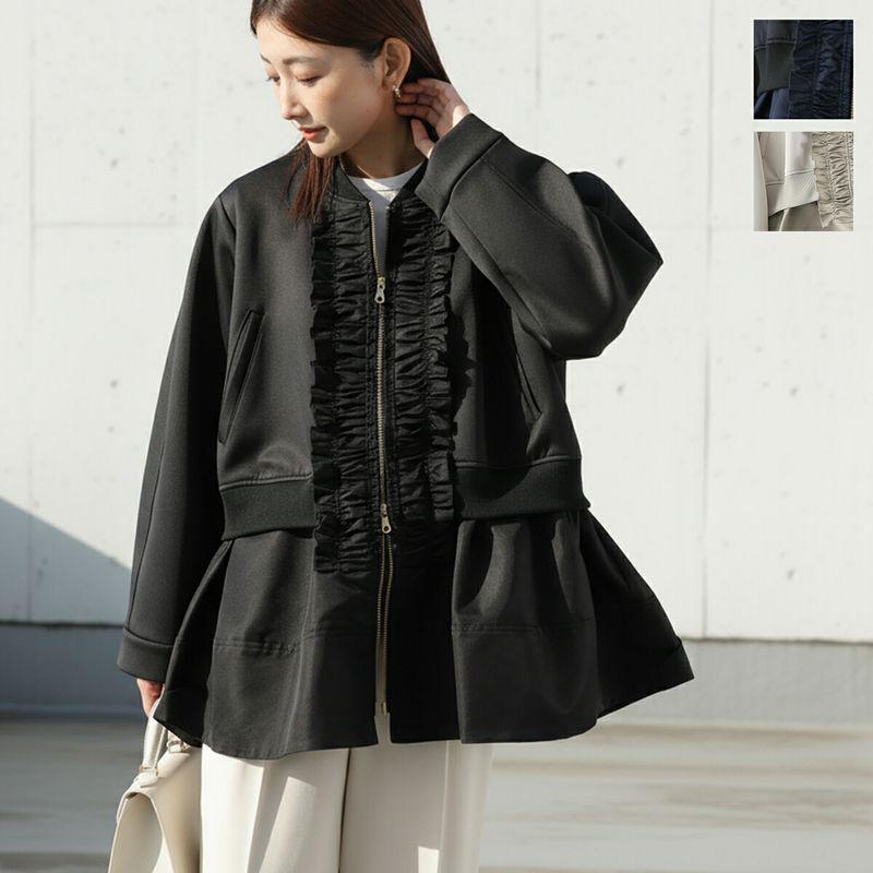 キルティング切替フレアジャケット　トレフルプラスワン　ヴェロフォンナ　好きに キルティング切替フレアジャケット トレフルプラスワン ヴェロフォンナ