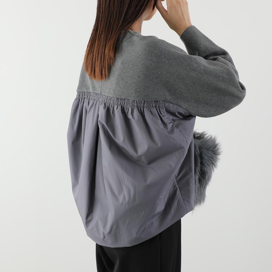 MARILYN MOON フリル付きライトグレージャケット Marilyn Moon（マリリンムーン） カーディガン shaggy pocket milano