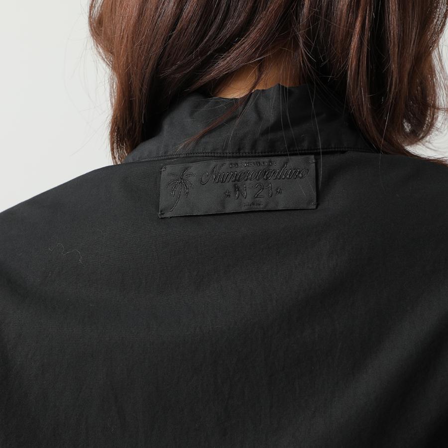 N°21 ヌメロヴェントゥーノ 23SS イタリア製 フリルシルクブラウス L2 BLUSA TESSUTO 23S-G072-5586 36 BLACK 定価86,900円 長袖 シースルー プルオーバー シャツ トップス【新古品】【中古】【N°21】 N°21 - N°21 ヌメロヴェントゥーノ 23SS イタリア製 フリルシルク