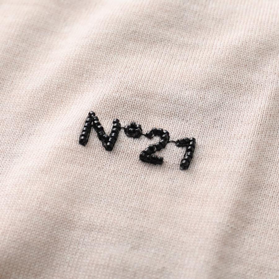 N°21 ヌメロヴェントゥーノ セーター A031 9000 レディース ｃ クルーネック ロゴ ビーズ装飾 カラー3色の画像