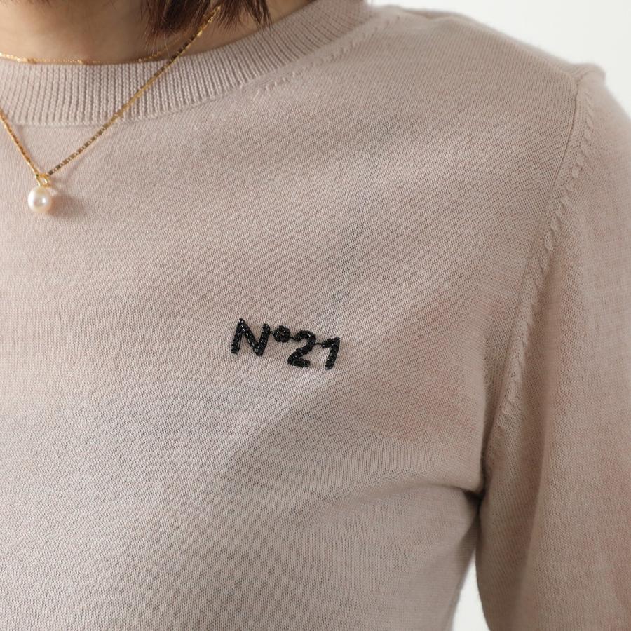 N°21 ヌメロヴェントゥーノ セーター A031 9000 レディース ｃ クルーネック ロゴ ビーズ装飾 カラー3色の画像