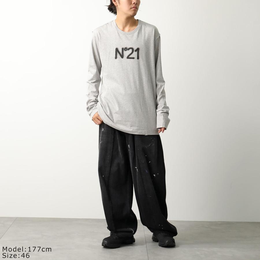 N°21 ヌメロヴェントゥーノ　ハイネック 長袖Tシャツ ボーダー N°21（ヌメロヴェントゥーノ） N21 numero ventuno Tシャツ 長袖 ロゴ