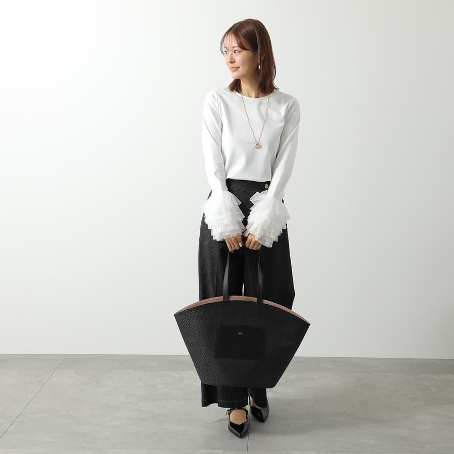 N°21 ヌメロヴェントゥーノ かごバッグ Panier パニエ 956RVT1 レディース ラフィア レザー バスケット トートバッグ 鞄 カラー2色の画像