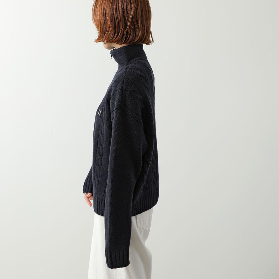 【本日限定値下げ】フレッドペリー レディース リブ ニット トップス 長袖 黒 本日限定値下げ】フレッドペリー レディース リブ ニット