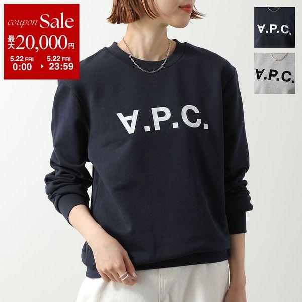 APC A.P.C. アーペーセー トレーナー COHBN M27907 レディース スウェットシャツ クルーネック フロッキープリント ロゴ 長袖 カラー2色の画像