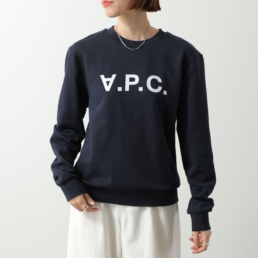 APC A.P.C. アーペーセー トレーナー COHBN M27907 レディース スウェットシャツ クルーネック フロッキープリント ロゴ 長袖 カラー2色の画像