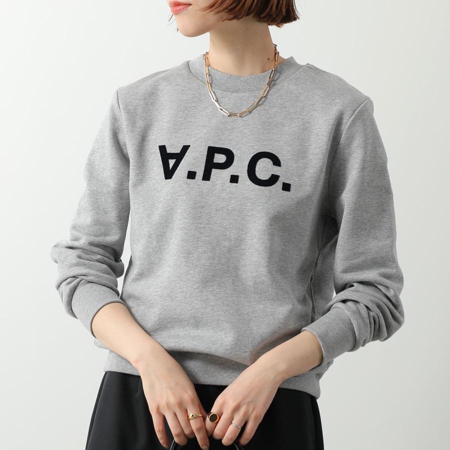 APC A.P.C. アーペーセー トレーナー COHBN M27907 レディース スウェットシャツ クルーネック フロッキープリント ロゴ 長袖 カラー2色の画像