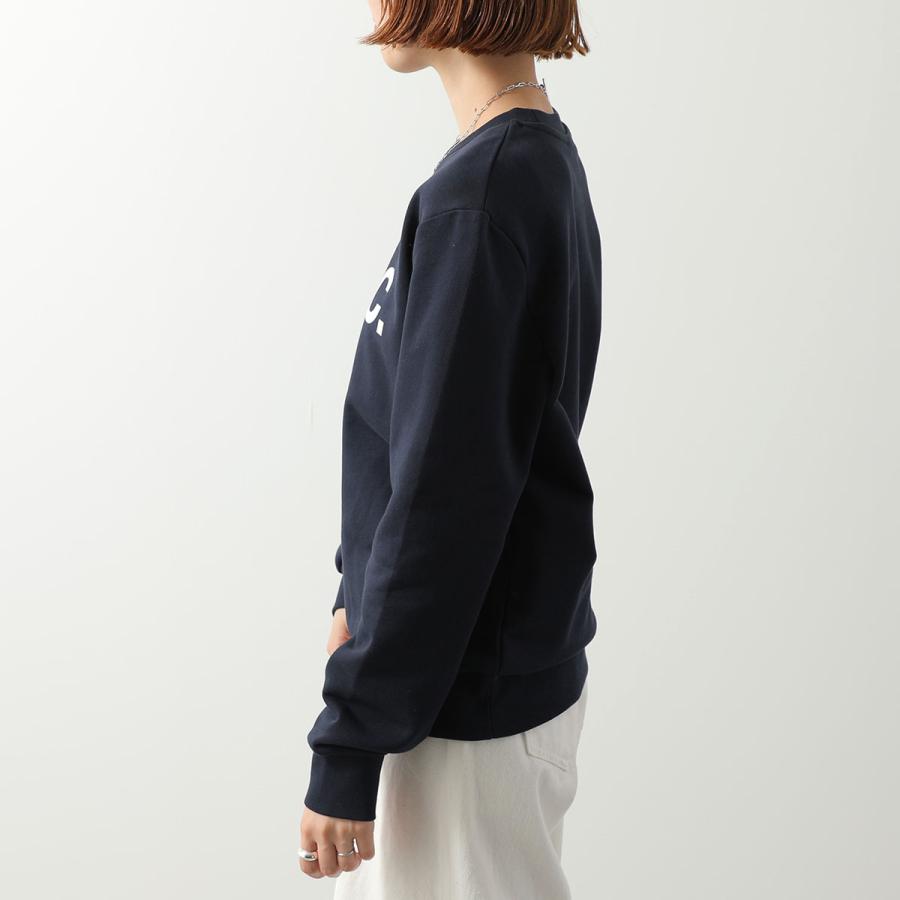 APC A.P.C. アーペーセー トレーナー COHBN M27907 レディース スウェットシャツ クルーネック フロッキープリント ロゴ 長袖 カラー2色の画像