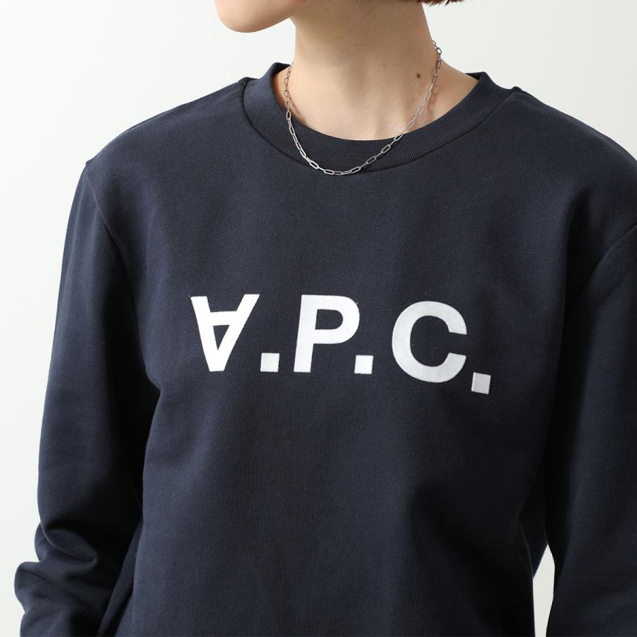APC A.P.C. アーペーセー トレーナー COHBN M27907 レディース スウェットシャツ クルーネック フロッキープリント ロゴ 長袖 カラー2色の画像