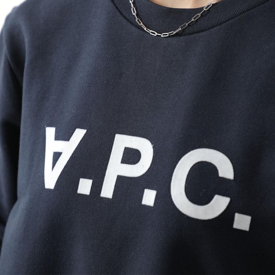 APC A.P.C. アーペーセー トレーナー COHBN M27907 レディース スウェットシャツ クルーネック フロッキープリント ロゴ 長袖 カラー2色の画像