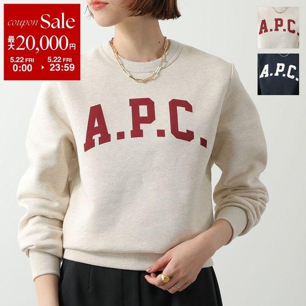 APC A.P.C. アーペーセー トレーナー COHBR F37009 レディース 長袖 クルーネック スウェット 裏起毛 ロゴ カラー2色の画像