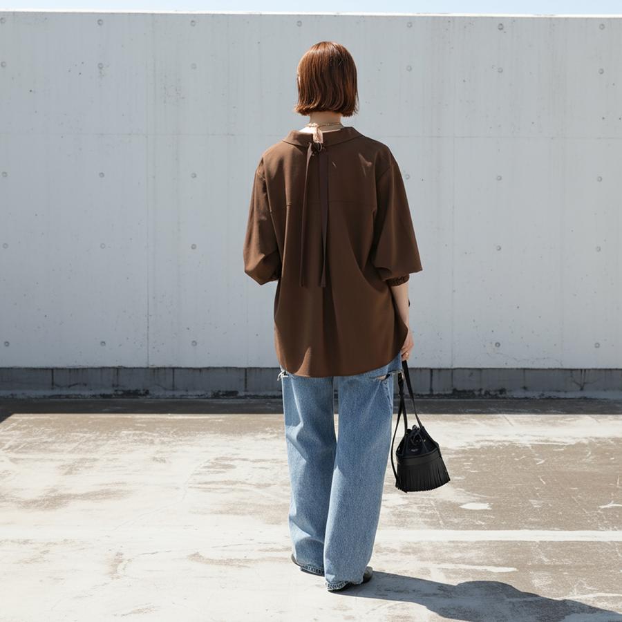 HERENCIA（ヘレンチア） ブラウス Back Grosgrain Twill Blouse