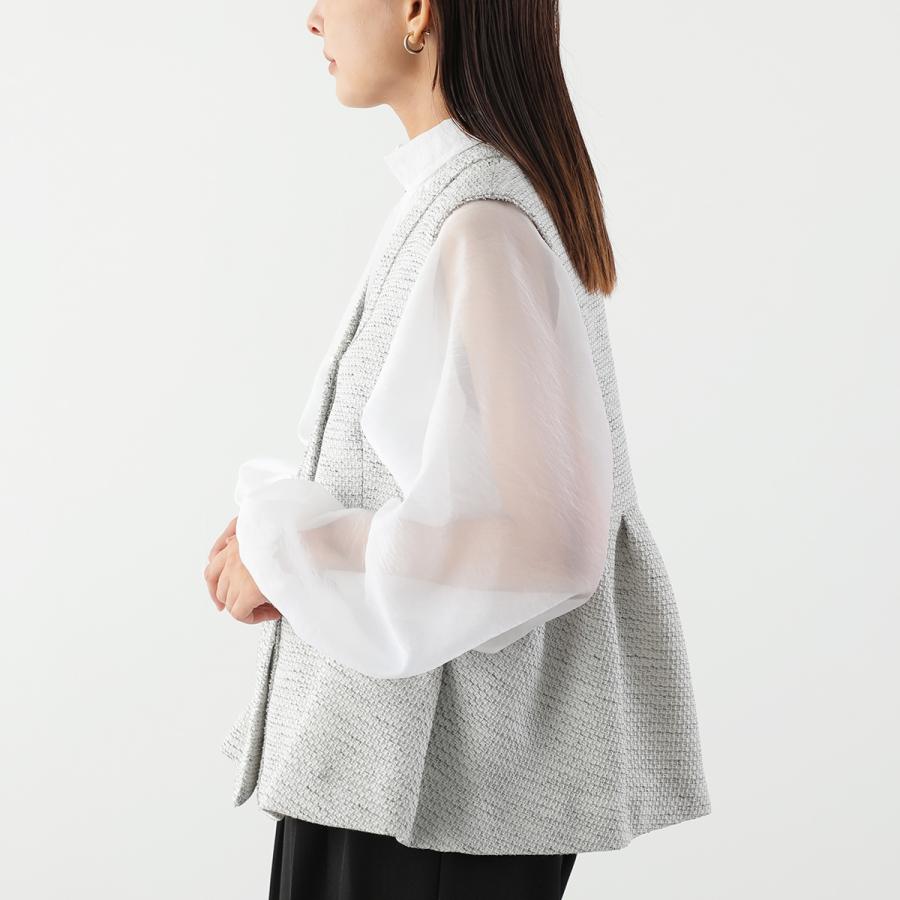 Sono（ソーノ） ベスト S254JV028 レディース ツイード ジレ パール