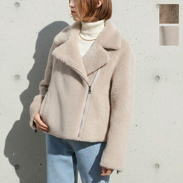 anana アナナ ボアコート a79-019 レディース ウール混 エコムートン