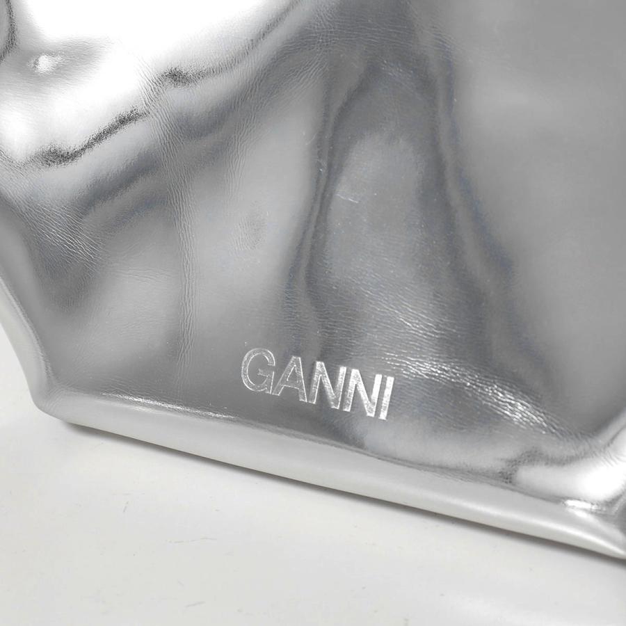 GANNI ガニー ショルダーバッグ Bou Bag Mini Specchio A7309 5894 レディース ハンドバッグ ロゴ ミニバッグ 鞄 018/Silverの画像