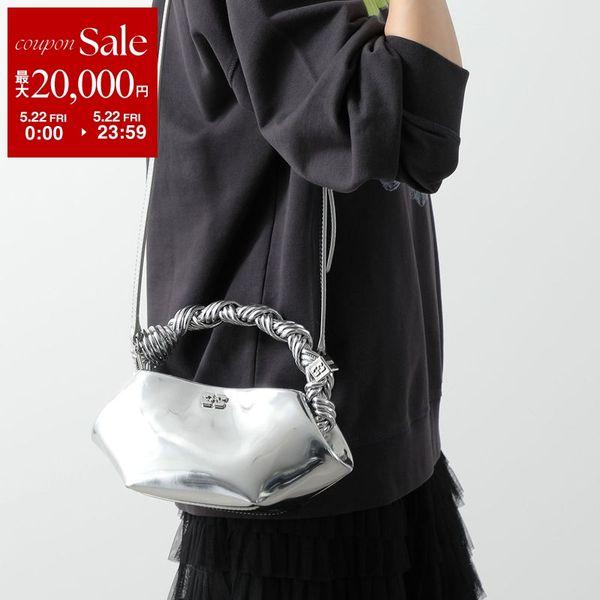 GANNI ガニー ショルダーバッグ Bou Bag Mini Specchio A7309 5894 レディース ハンドバッグ ロゴ ミニバッグ 鞄 018/Silverの画像