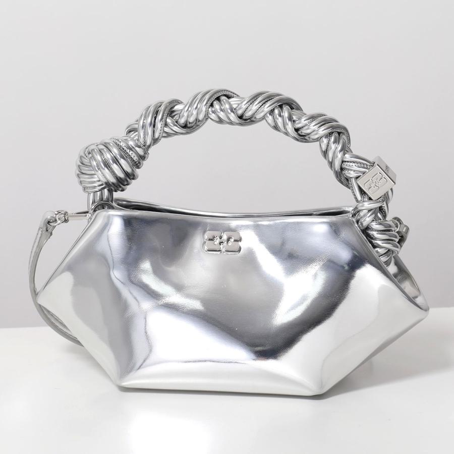 GANNI ガニー ショルダーバッグ Bou Bag Mini Specchio A7309 5894 レディース ハンドバッグ ロゴ ミニバッグ 鞄 018/Silverの画像