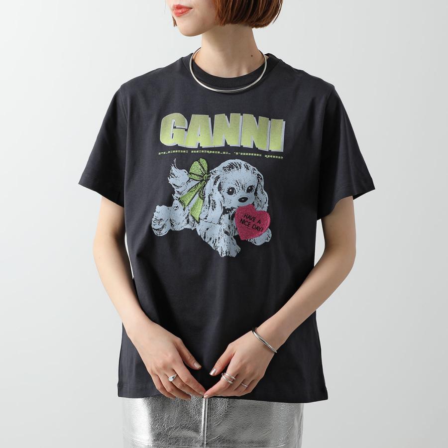 GANNI（ガニー） 半袖 Tシャツ Basic Cotton Jersey Neon Puppy Rose T