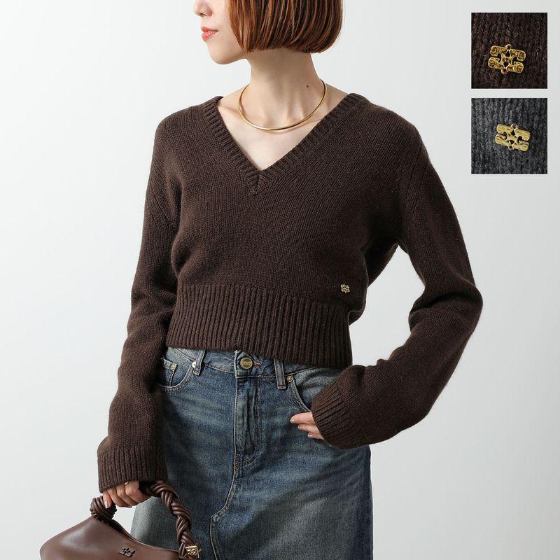 GANNI（ガニー） ニット Wool Yak Mix Deep Vneck K2614 K2629 2749
