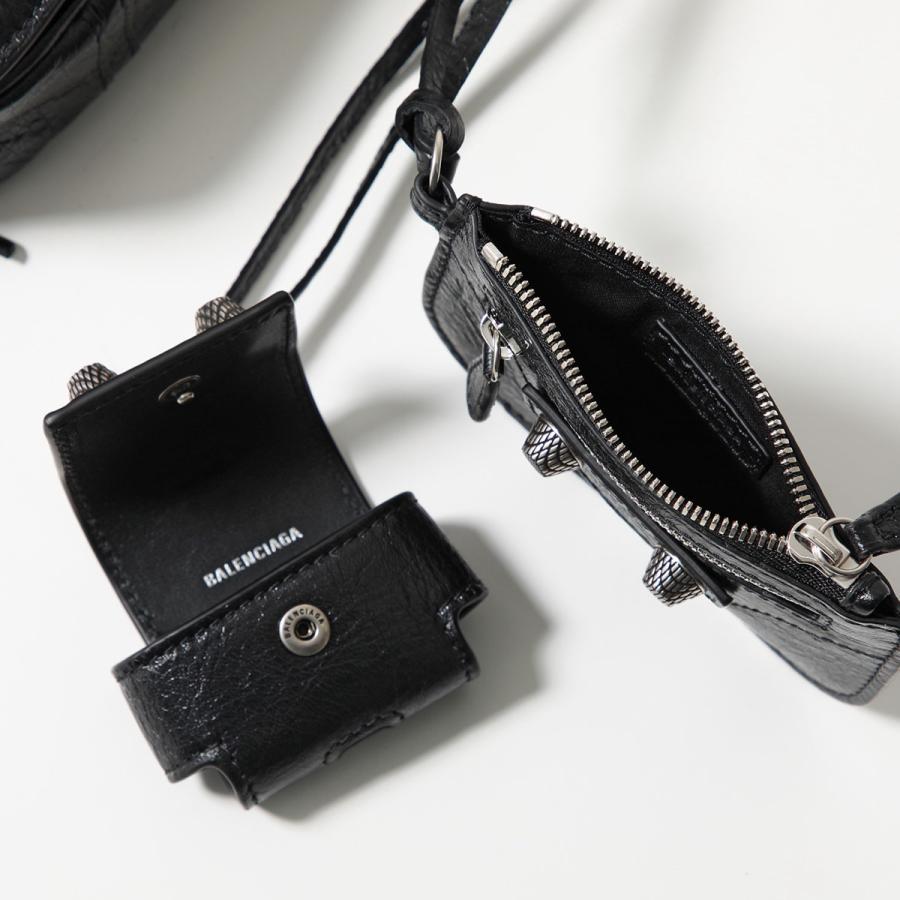 【訳あり】BALENCIAGA バレンシアガ ショルダーバッグ LE CAGOLE ル カゴール 719065 210KR メンズ ポーチ付き イヤホンケース付き 鞄 1000/BLACKの画像
