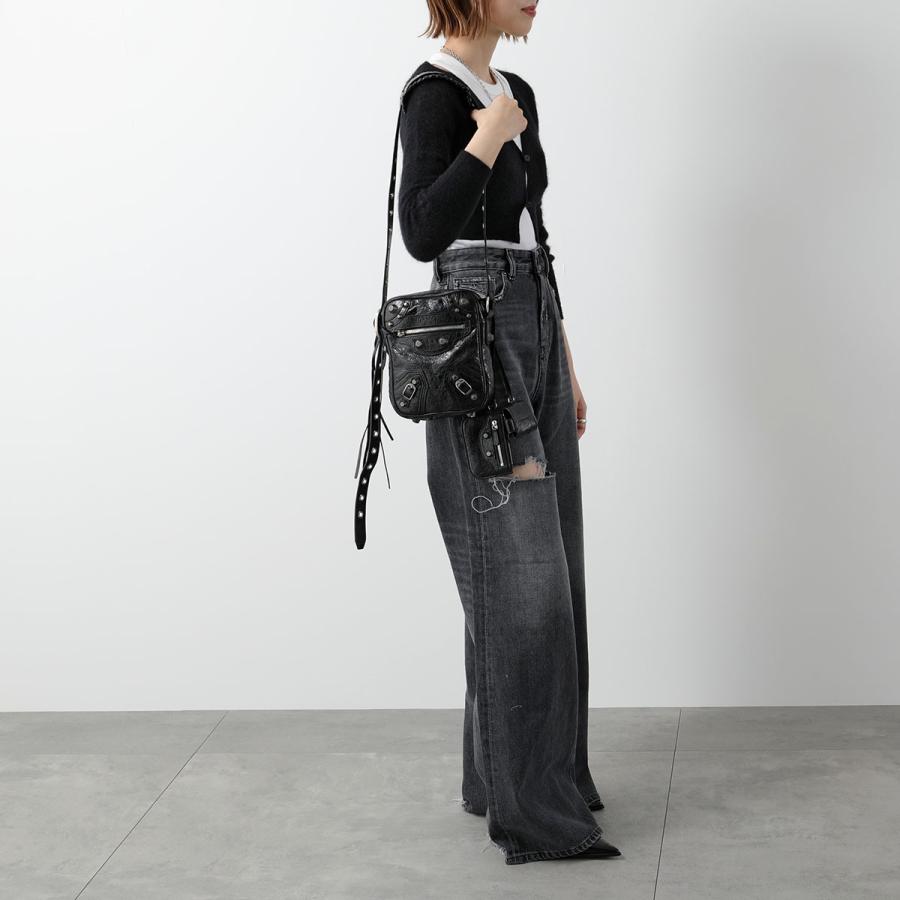 【訳あり】BALENCIAGA バレンシアガ ショルダーバッグ LE CAGOLE ル カゴール 719065 210KR メンズ ポーチ付き イヤホンケース付き 鞄 1000/BLACKの画像