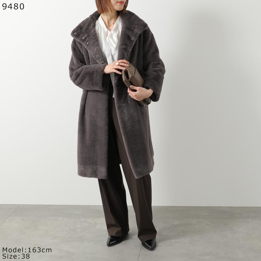 美品 ヘルノ SOFT FAUX FUR エコファー コート グレー 42 TIME SALE] HERNO ヘルノ エコファー ダブルブレスト ファーコート