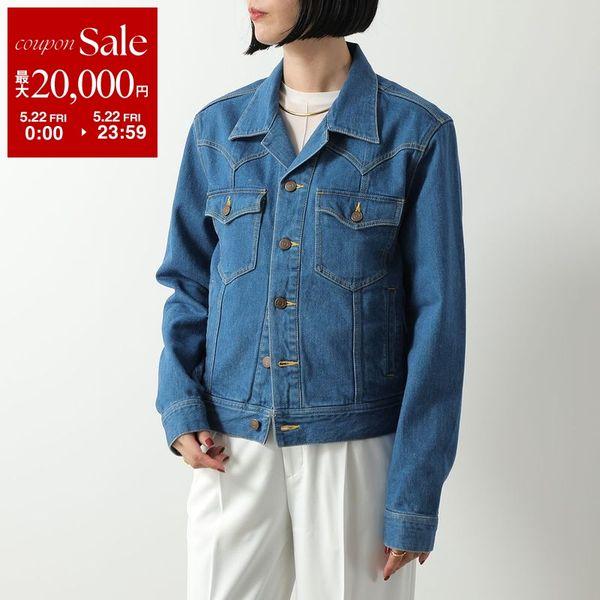 CELINE セリーヌ デニムジャケット RV0RN0D38.GBV7 レディース ジージャン Gジャン 胸ポケット ブルゾン 長袖 デニムブルーの画像