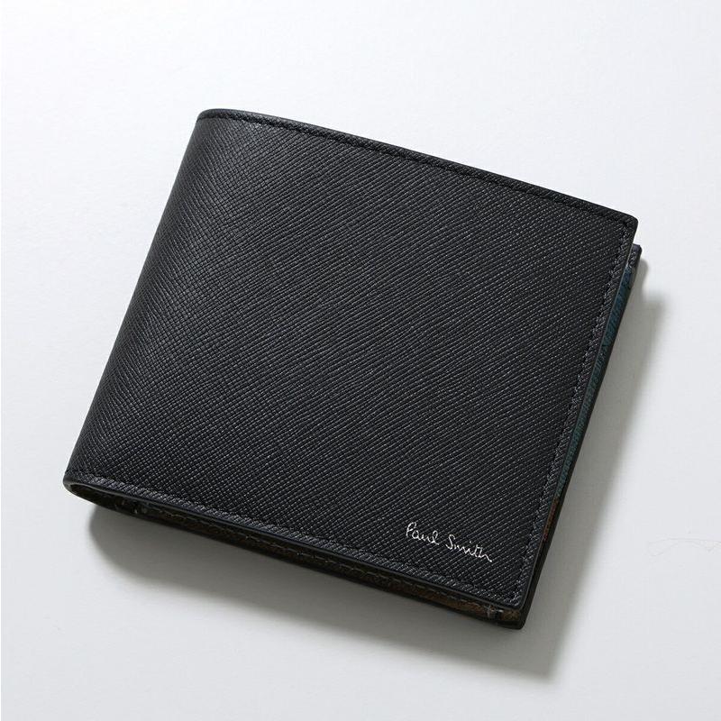 ク*ー様 【新品レア】ポールスミス 二つ折財布 黒 メンズ M1A-4833-I Paul Smith（ポール・スミス） 二つ折り財布 WALLET BILLFOLD COIN M1A