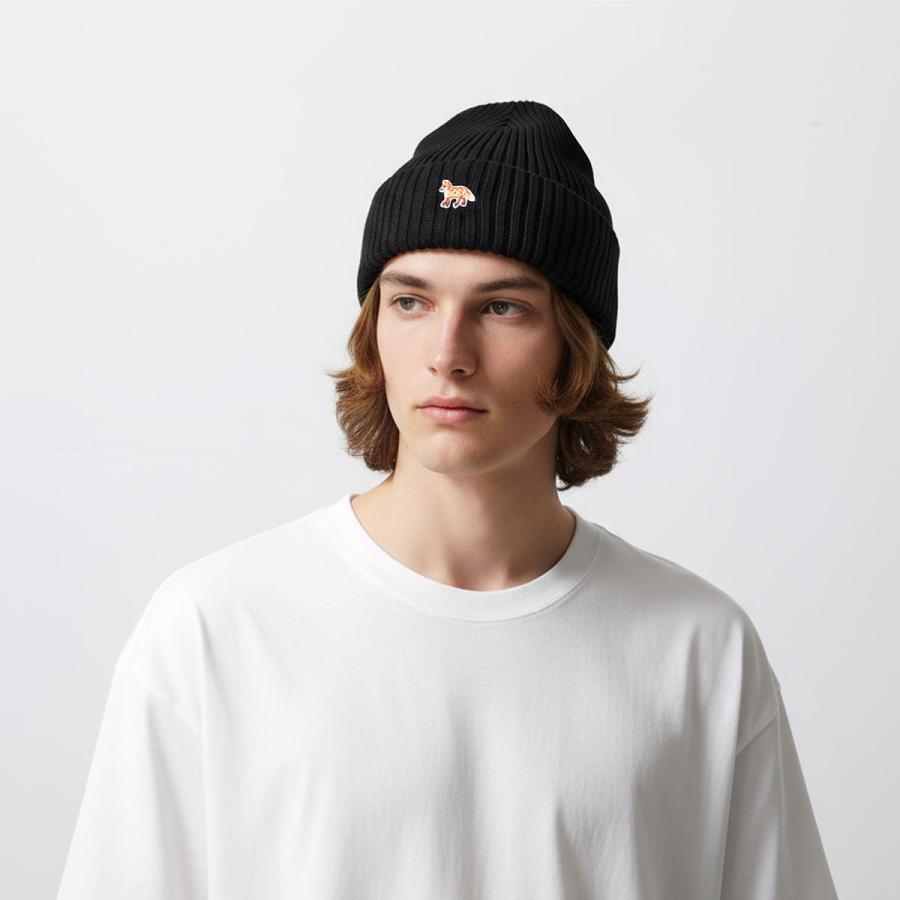 正規品保証　MAISON KITSUNÉ ブラック ニット帽 楽天市場】【ネコポス配送】メゾンキツネ ニット帽 メンズ レディース