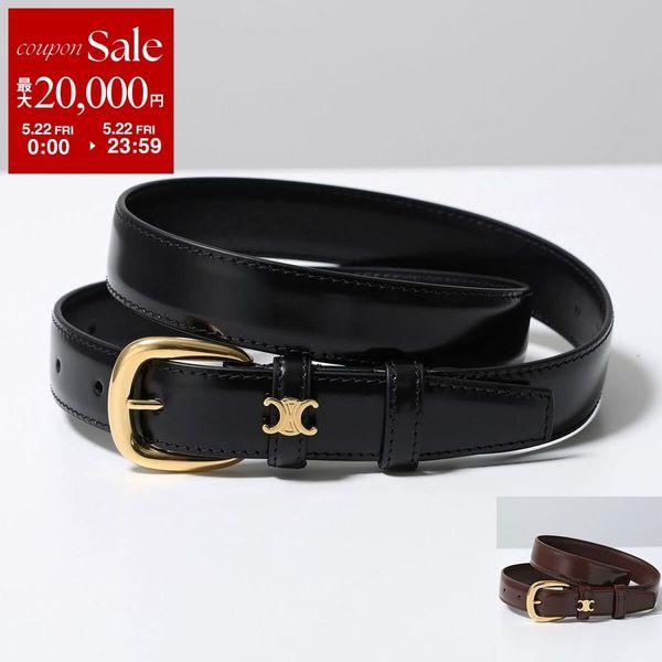 CELINE セリーヌ ナローベルト 45BNN3A01.38NO 45BNN3A01.18CS レディース Medium 25MM ミディアム レザー トリオンフ ラウンドバックル ロゴの画像