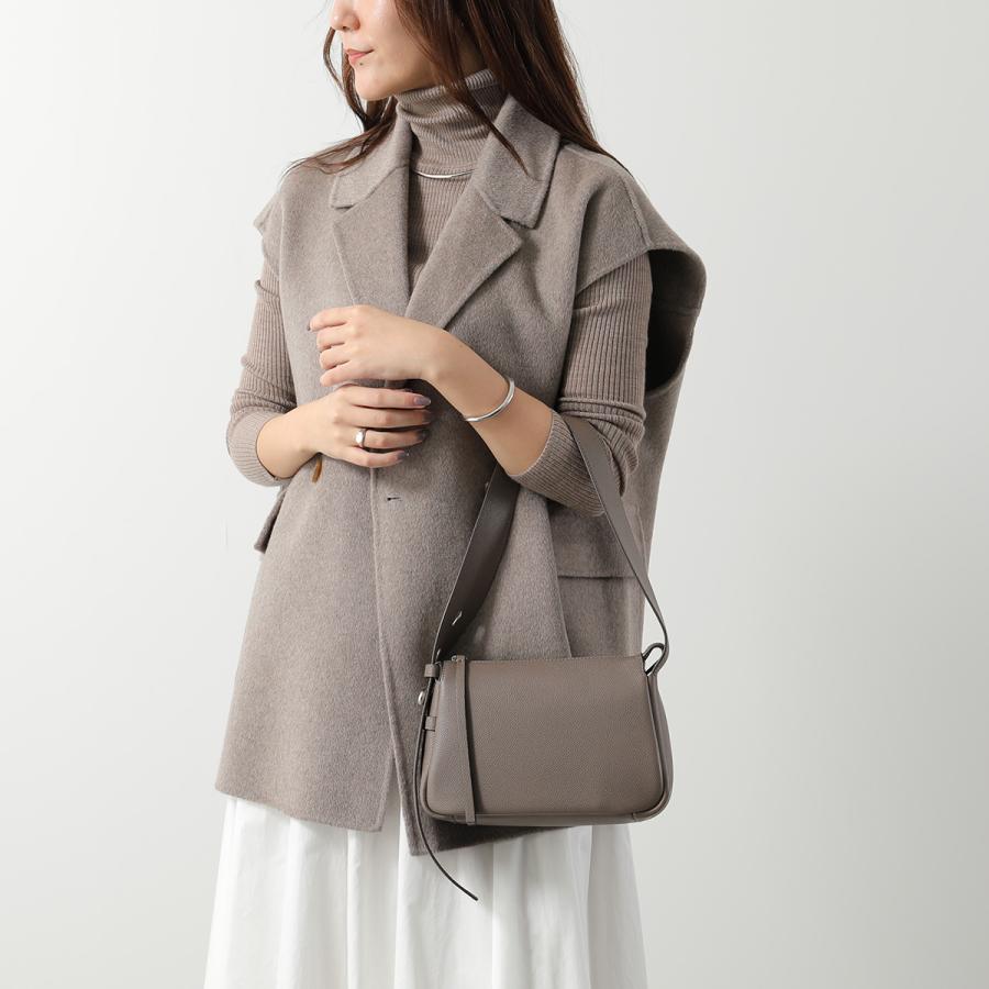 トリーバーチ ショルダーバッグ 斜め掛け 鞄 グレー グレージュ ピンク レザー 本革 ロゴ ハーフムーン 半月型 Tory Burch TORY BURCH（トリーバーチ） ショルダーバッグ ROMY SMALL ロミー