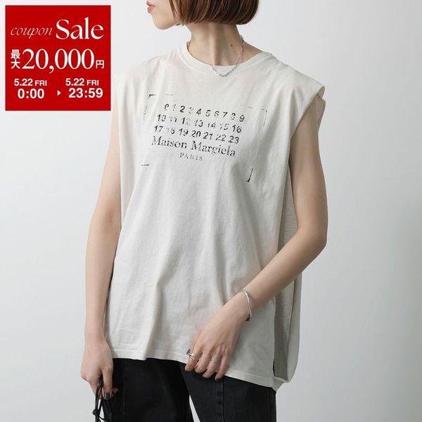 新品タグ付　MM6 メゾンマルジェラ ノースリーブトップス　ロゴ　タンクトップ MM6 MAISON MARGIELA(エムエム6 メゾン マルジェラ)S62NL0033 リブ