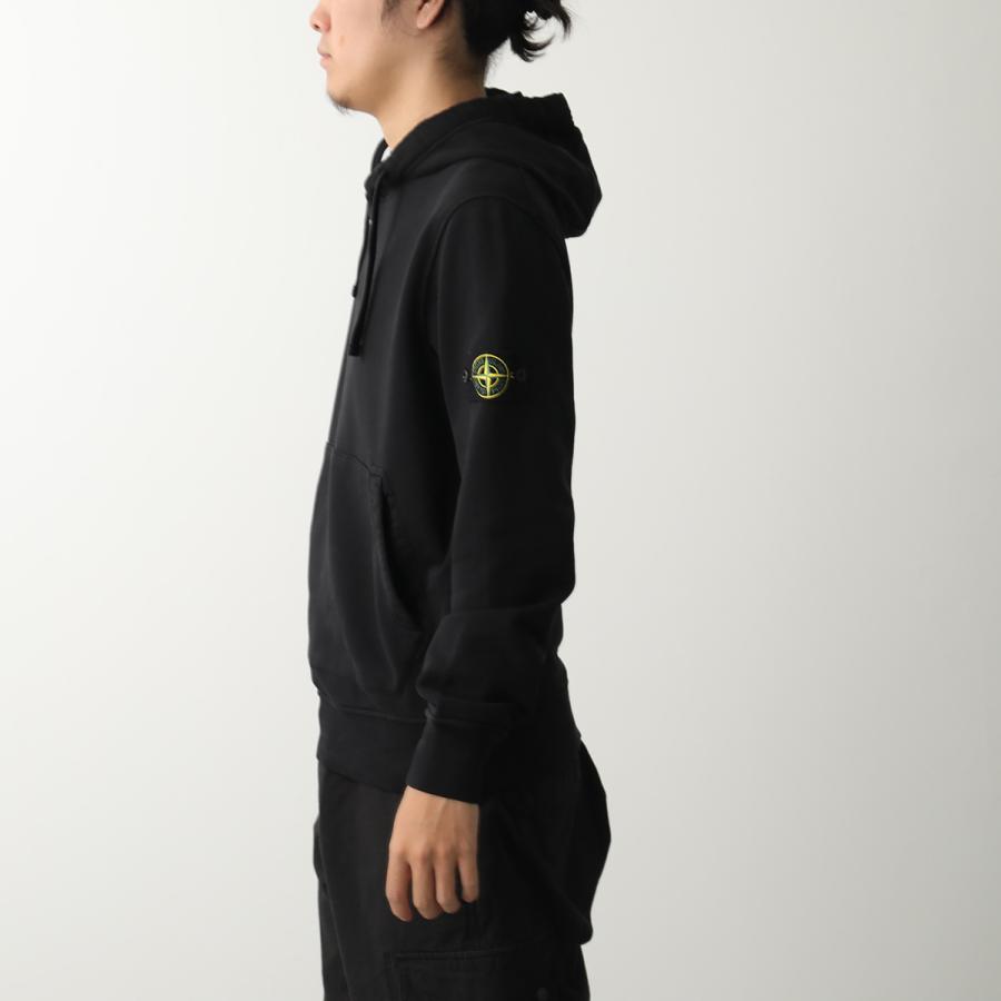STONE  ストーンアイランド プルオーバーパーカー 黒 S STONE ISLAND ストーンアイランド スウェット パーカー フーディー