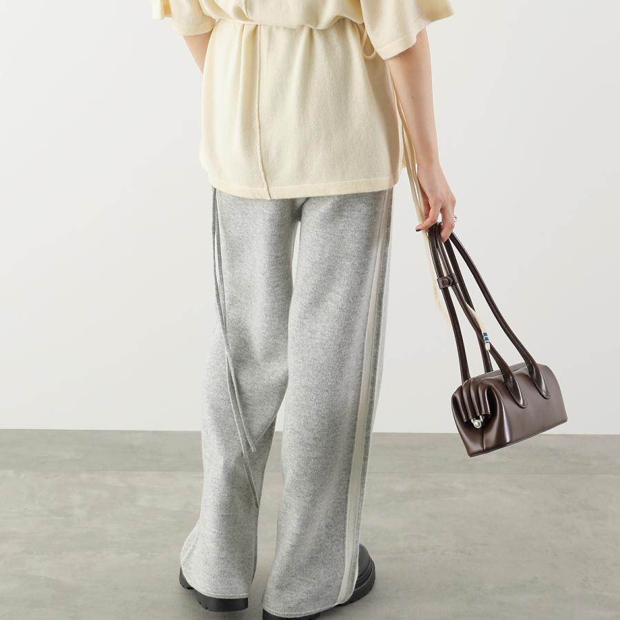 M＆KYOKOグレー ニット ワイドパンツ キュロットウール100% 日本製 ANTHOM アントム ニットパンツ A32585 レディース ラインパンツ ウール
