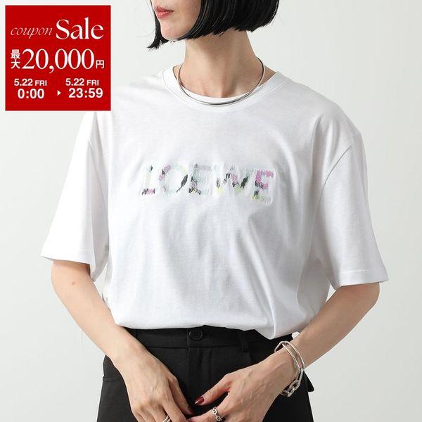 LOEWE ロエベ 半袖 Tシャツ H526Y22XCM レディース ロゴ刺繍 クルーネック カットソー コットン H526Y22XCM2100の画像