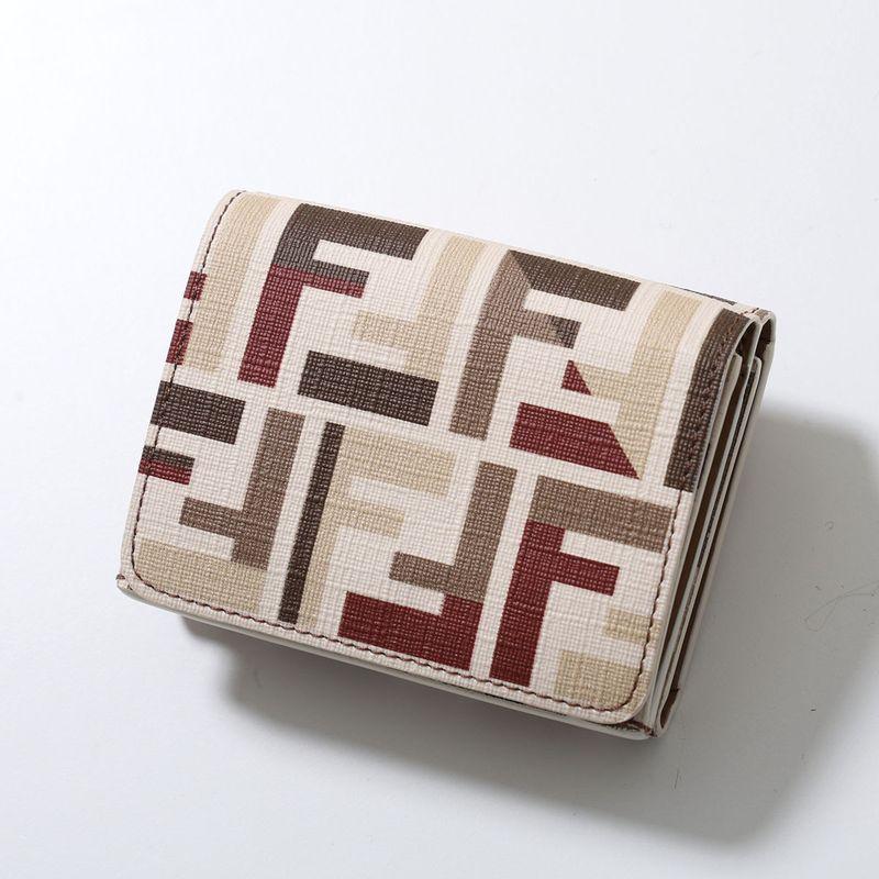極美品【フェンディ】ROMA FF トリフォルド　コンパクトウォレット　ミニ財布 FENDI（フェンディ） 三つ折り財布 Roma ローマ ミディアム 8M0480