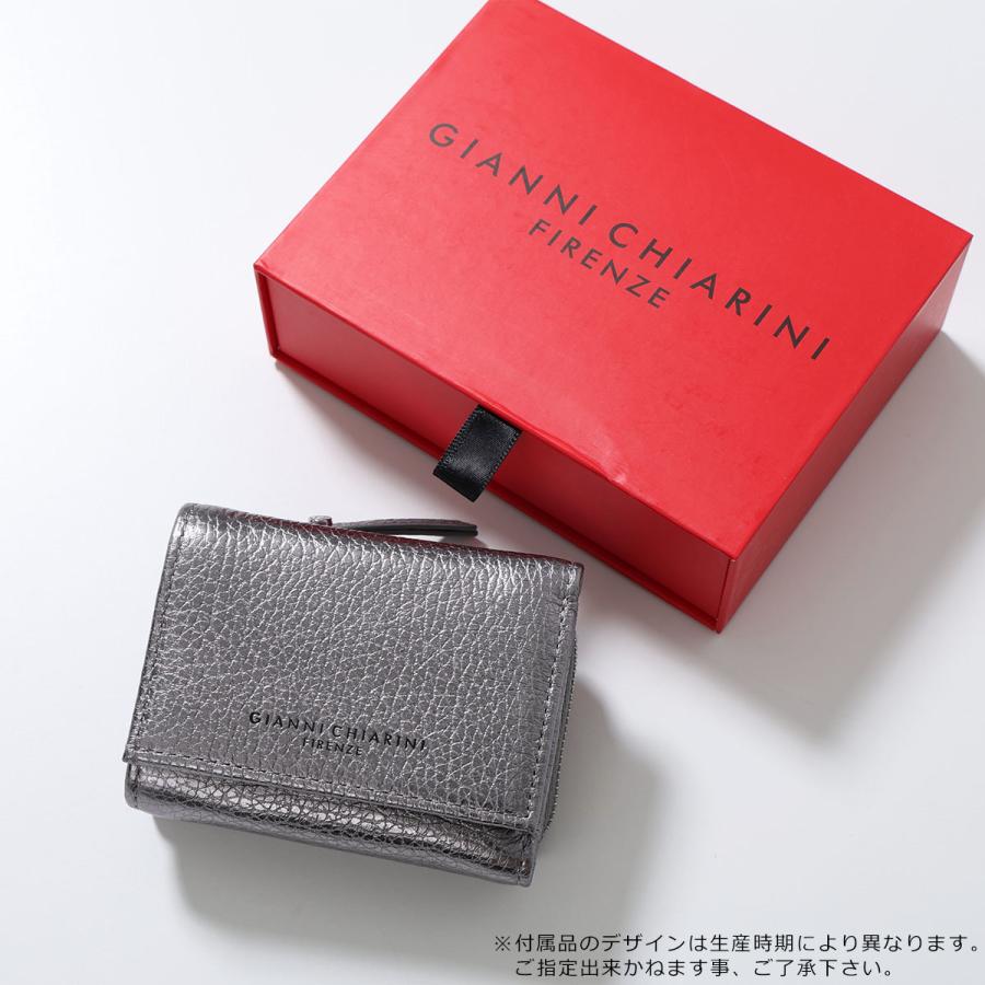 GIANNI CHIARINI シルバー メタリックレザー 三つ折り財布 GIANNI CHIARINI シルバー メタリックレザー 三つ折り財布