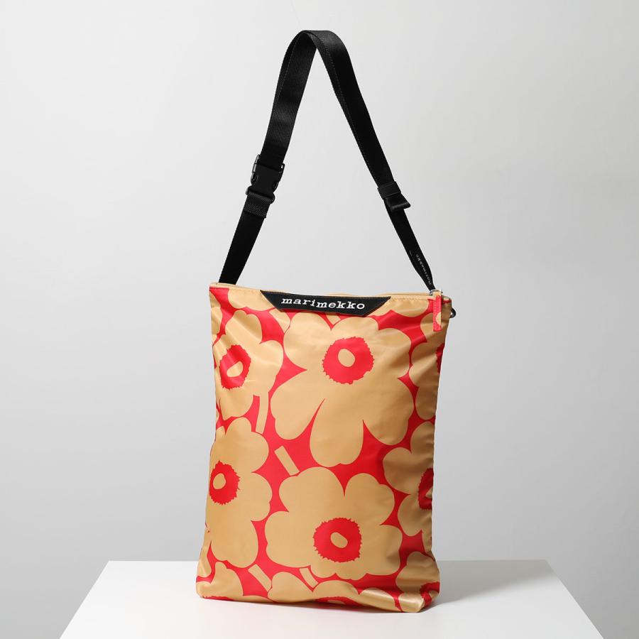 未使用marimekkoスウェード ショルダーバッグ型押し本革マリメッコウニッコ Imprint Crossbody Unikko ショルダーバッグ | Maija Isola